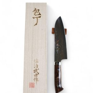 Saji Rainbow AO Santoku 180mm. Western handle